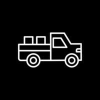 Pickup Truck Line Inverted Icon Design vector