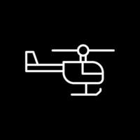 Helicopter Line Inverted Icon Design vector