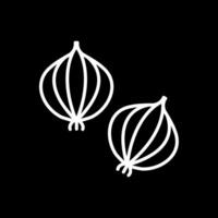 Onion Line Inverted Icon Design vector