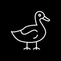 Pato línea invertido icono diseño vector