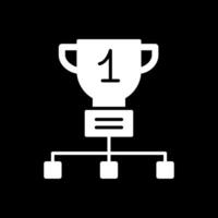 Trophy Glyph Inverted Icon Design vector