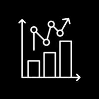 Statistical Chart Line Inverted Icon Design vector