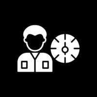 Working Hours Glyph Inverted Icon Design vector