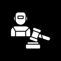 Labour Law Glyph Inverted Icon Design vector