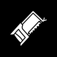 Hacksaw Glyph Inverted Icon Design vector