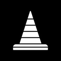 Traffic Cone Glyph Inverted Icon Design vector