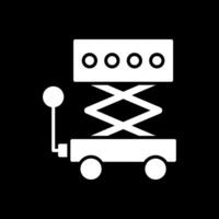 Scissor Lift Glyph Inverted Icon Design vector