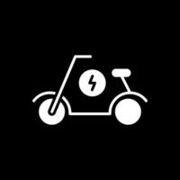 scooter glifo invertido icono diseño vector