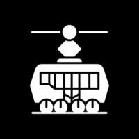 Tram Glyph Inverted Icon Design vector