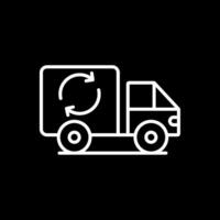 Garbage Truck Line Inverted Icon Design vector