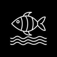 Sea Life Line Inverted Icon Design vector