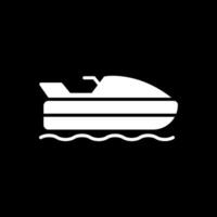 Jet Ski Glyph Inverted Icon Design vector