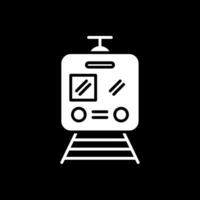Train Glyph Inverted Icon Design vector