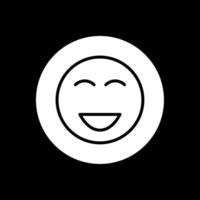 Happy Glyph Inverted Icon Design vector