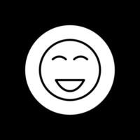 Happy Glyph Inverted Icon Design vector