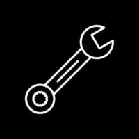 Spanner Line Inverted Icon Design vector