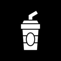 Cold Drink Glyph Inverted Icon Design vector