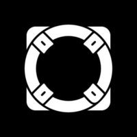 Life Ring Glyph Inverted Icon Design vector