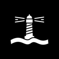 Lighthouse Glyph Inverted Icon Design vector