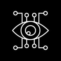 Eye Recognition Line Inverted Icon Design vector