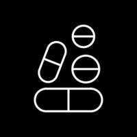 Pills Line Inverted Icon Design vector