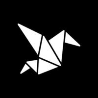 origami glifo invertido icono diseño vector