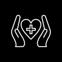 Heart Care Line Inverted Icon Design vector