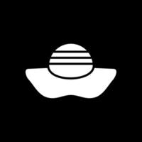Sun Hat Glyph Inverted Icon Design vector