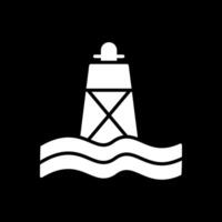 Buoy Glyph Inverted Icon Design vector