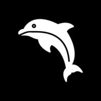 Dolphin Glyph Inverted Icon Design vector