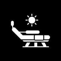 cama solar glifo invertido icono diseño vector