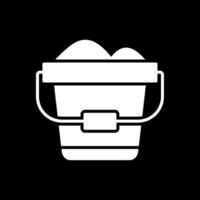 Sand Bucket Glyph Inverted Icon Design vector