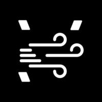 Windy Glyph Inverted Icon Design vector