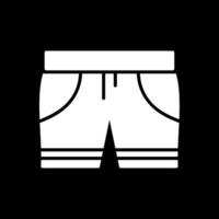 nadar pantalones cortos glifo invertido icono diseño vector