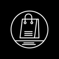 Shopping Bag Line Inverted Icon Design vector