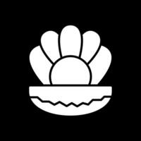 Oyster Glyph Inverted Icon Design vector