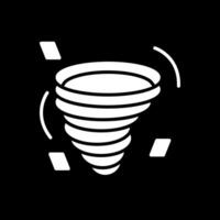 Tornado Glyph Inverted Icon Design vector