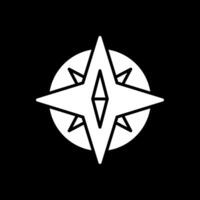 Compass Glyph Inverted Icon Design vector