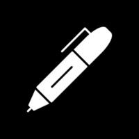 Fountain Pen Glyph Inverted Icon Design vector