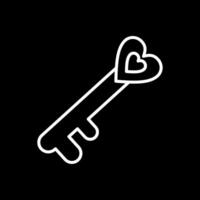 Old Key Line Inverted Icon Design vector