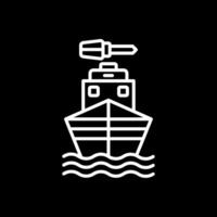 barco línea invertido icono diseño vector