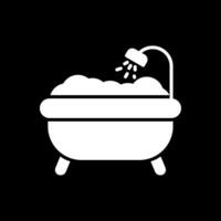 Bathtub Glyph Inverted Icon Design vector