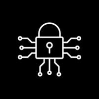 Cyber Security Line Inverted Icon Design vector
