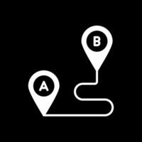 Route Planning Glyph Inverted Icon Design vector