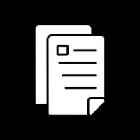 Document Glyph Inverted Icon Design vector