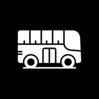 City Bus Glyph Inverted Icon Design vector