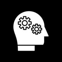 System Thinking Glyph Inverted Icon Design vector