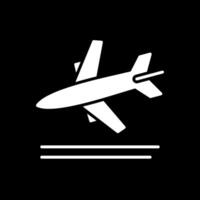 Landing Glyph Inverted Icon Design vector