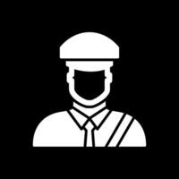 Custom Officer Glyph Inverted Icon Design vector