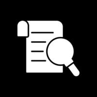 Research Report Glyph Inverted Icon Design vector